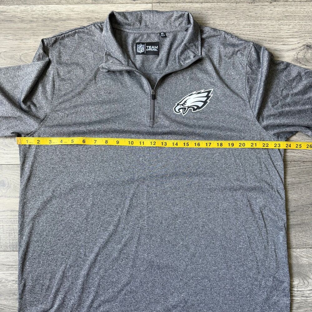 Philadelphia Eagles NFL Team Apparel 1/4 Zip Gray Pullover - Size XL - Picture 2 of 7